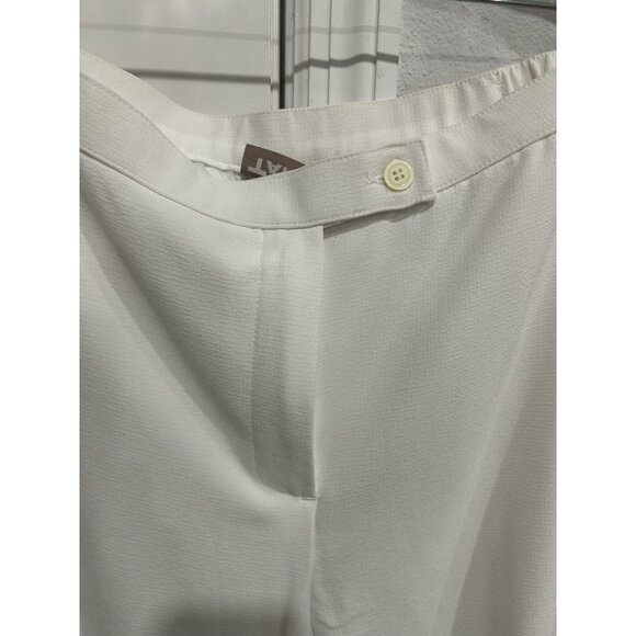 TanJay Straight Leg Ankle Pants Solid White Sz 24W Elastic Waist Minimalist NWT - Picture 4 of 9